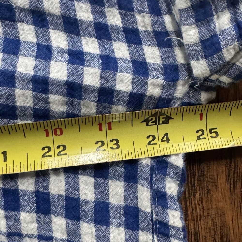Casa Cabana Womens Gauze Button Up Shirt Size XL Blue White Gingham 100% Cotton - Picture 5 of 10